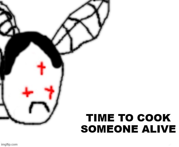 TIME TO COOK SOMEONE ALIVE | image tagged in time to cook someone alive | made w/ Imgflip meme maker