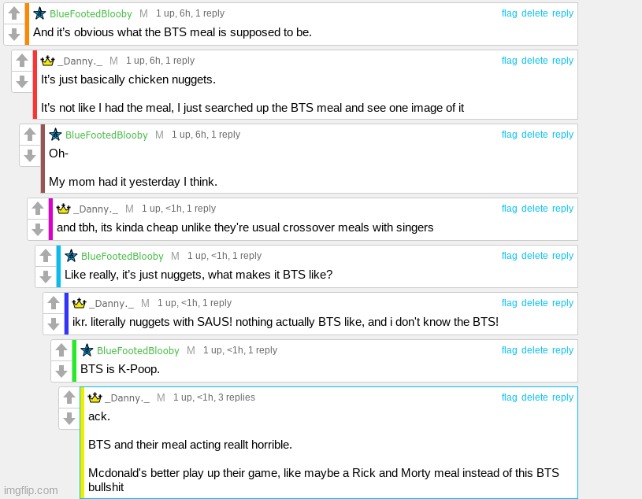 just a normal conversation.. about this cheap ass BTS meal | made w/ Imgflip meme maker