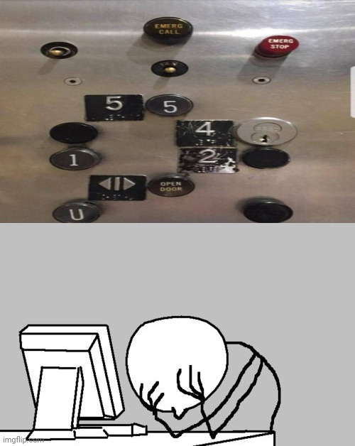 These elevator buttons | image tagged in memes,computer guy facepalm,elevator,you had one job,buttons,fails | made w/ Imgflip meme maker