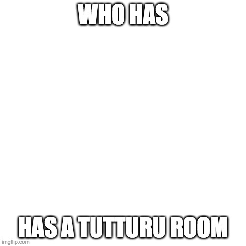 Blank Transparent Square | WHO HAS; HAS A TUTTURU ROOM | image tagged in memes,blank transparent square | made w/ Imgflip meme maker