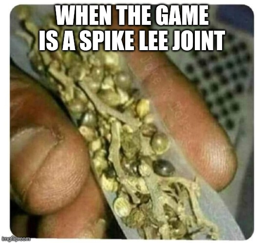 A Spike Lee Joint | WHEN THE GAME IS A SPIKE LEE JOINT | image tagged in a spike lee joint | made w/ Imgflip meme maker