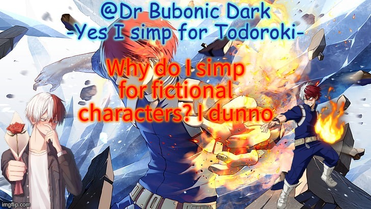 Why do I simp for fictional characters? I dunno | image tagged in yes a second totoroki temp now sush | made w/ Imgflip meme maker