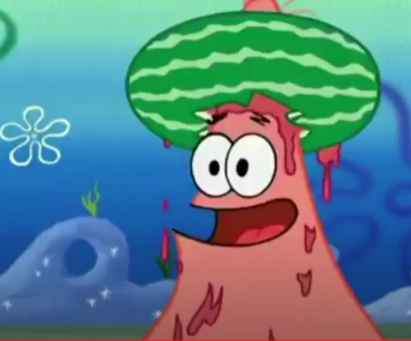 Patrick Covered In Fruit Blank Meme Template