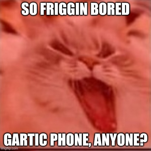 when the | SO FRIGGIN BORED; GARTIC PHONE, ANYONE? | image tagged in when the | made w/ Imgflip meme maker