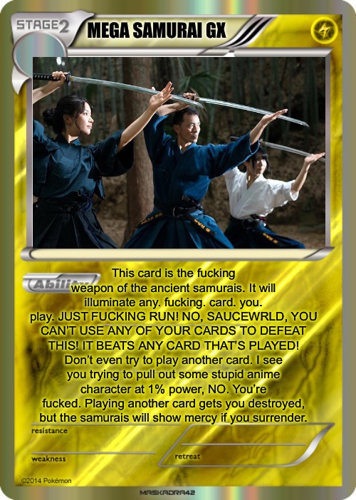 Mega samurai gx card | image tagged in mega samurai gx card | made w/ Imgflip meme maker