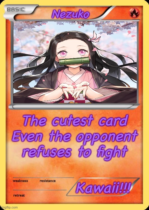 High Quality Nezuko card Blank Meme Template