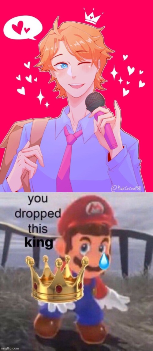 The little crown on his head- | image tagged in mario you dropped this king | made w/ Imgflip meme maker