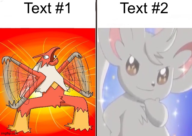 New template! (Credit to I-have-ur-keys) | Text #1; Text #2 | image tagged in average fan vs average enjoyer pokemon | made w/ Imgflip meme maker