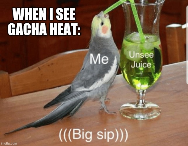 Unsee juice | WHEN I SEE GACHA HEAT: | image tagged in unsee juice | made w/ Imgflip meme maker