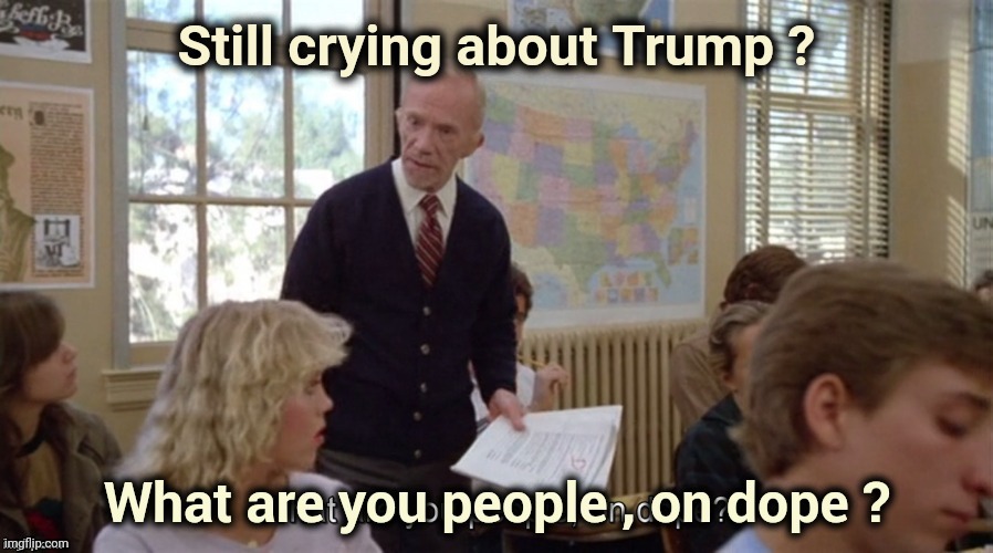 On Dope | Still crying about Trump ? | image tagged in on dope | made w/ Imgflip meme maker