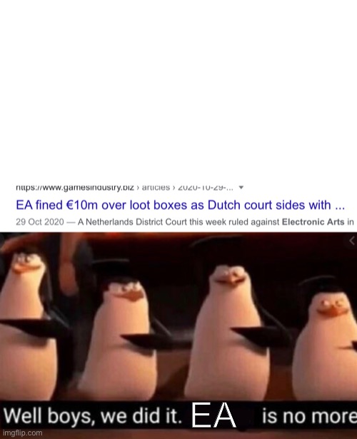 Yes boys we did it | EA | image tagged in tag | made w/ Imgflip meme maker