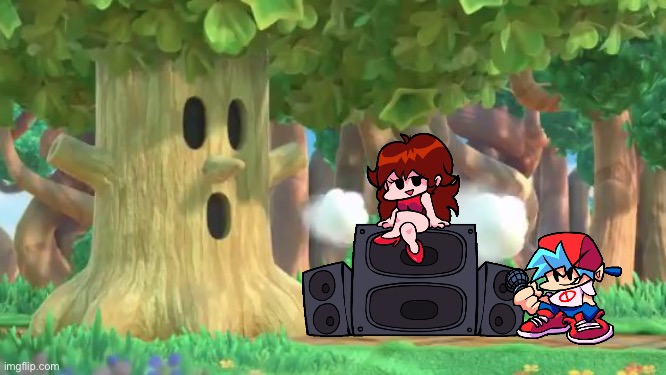 Aw hell nah, Boyfriend is fighting Whispy Woods | made w/ Imgflip meme maker
