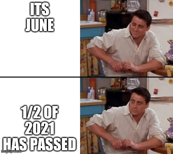 Feel old yet? | ITS JUNE; 1/2 OF 2021 HAS PASSED | image tagged in surprised joey | made w/ Imgflip meme maker