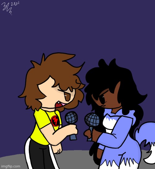 Decided to Draw a pic of Me and Johnathan In fnf :D | made w/ Imgflip meme maker