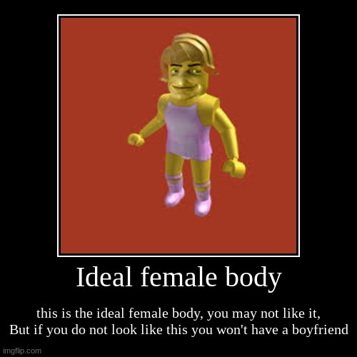 Ideal Female Body | image tagged in funny,demotivationals | made w/ Imgflip demotivational maker