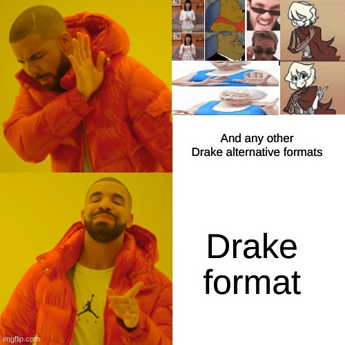 Drake Hotline Bling Meme | And any other Drake alternative formats; Drake format | image tagged in memes,drake hotline bling | made w/ Imgflip meme maker