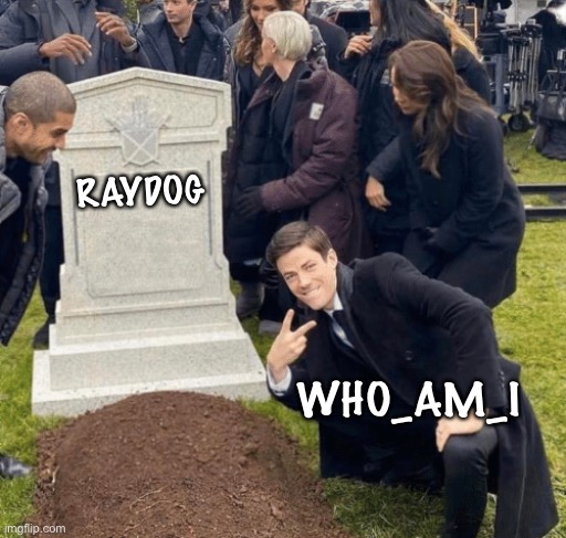 It be true tho | RAYDOG; WHO_AM_I | image tagged in grant gustin over grave | made w/ Imgflip meme maker