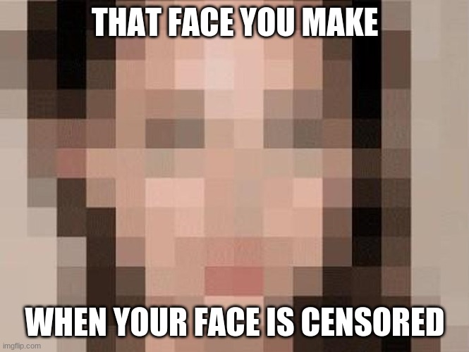 THAT FACE YOU MAKE; WHEN YOUR FACE IS CENSORED | image tagged in that face you make when | made w/ Imgflip meme maker