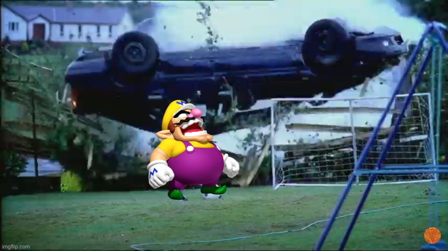 Wario dies getting crushed by a car while playing soccer in DOE’s Shame.mp3 | image tagged in wario dies,wario,doe road safety,memes | made w/ Imgflip meme maker