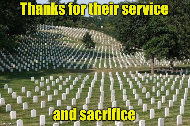Memorial Day | Thanks for their service; and sacrifice | image tagged in fallen soldiers | made w/ Imgflip meme maker
