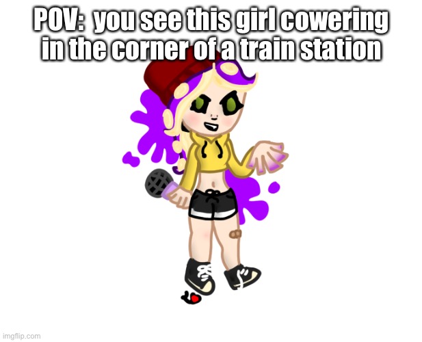 POV:  you see this girl cowering in the corner of a train station | image tagged in friday night funkin | made w/ Imgflip meme maker