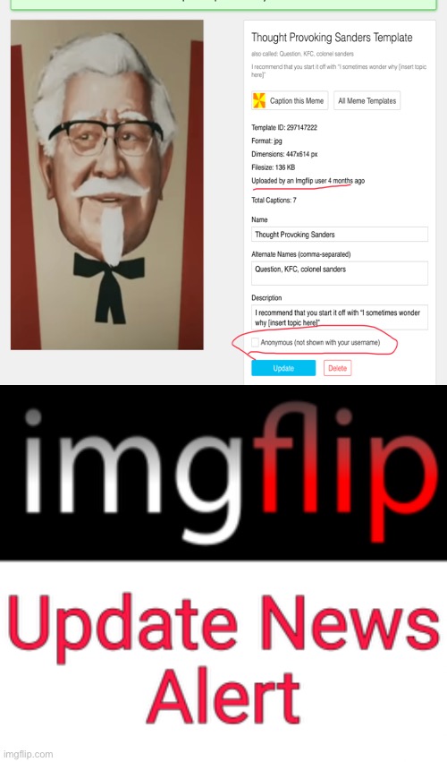 image tagged in imgflip update news alert | made w/ Imgflip meme maker