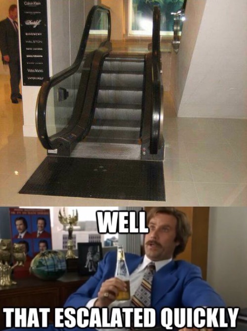 Short Trip | image tagged in funny meme,escalator | made w/ Imgflip meme maker