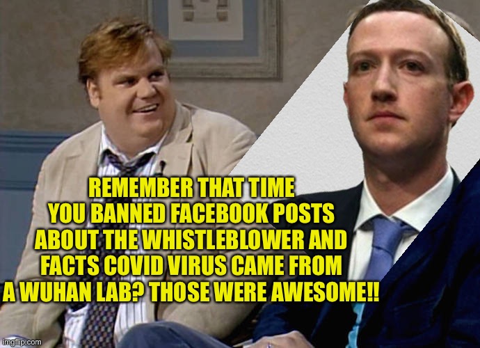 Great job Mark | REMEMBER THAT TIME YOU BANNED FACEBOOK POSTS ABOUT THE WHISTLEBLOWER AND FACTS COVID VIRUS CAME FROM A WUHAN LAB? THOSE WERE AWESOME!! | image tagged in remember that time,keep showing us how to think alien | made w/ Imgflip meme maker