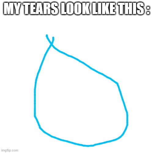 Blank Transparent Square | MY TEARS LOOK LIKE THIS : | image tagged in memes,blank transparent square | made w/ Imgflip meme maker