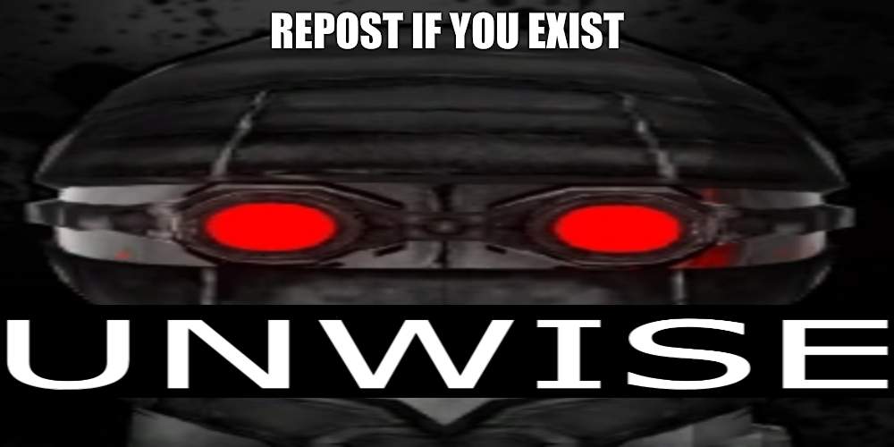 UNWISE | REPOST IF YOU EXIST | image tagged in unwise | made w/ Imgflip meme maker