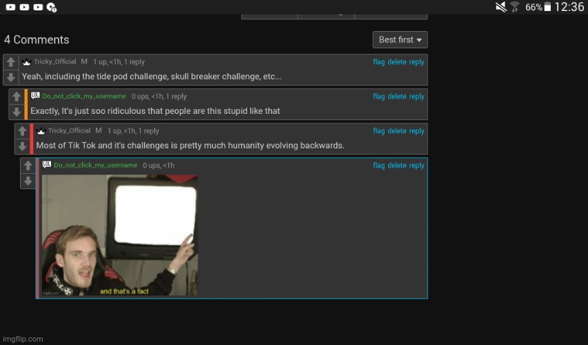 A normal conversation about Tik Tok and it's challenges | made w/ Imgflip meme maker