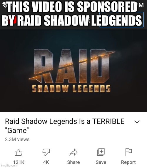 raid shadow legends advertisement meme