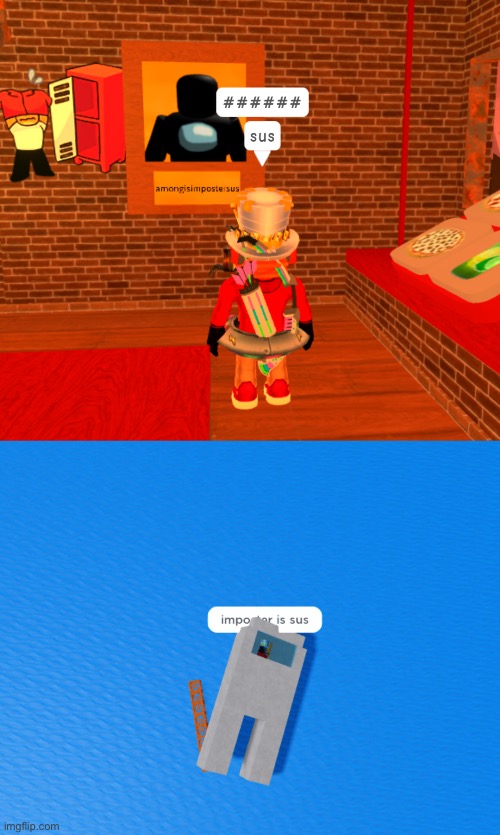 amogus is in Roblox oh noes | image tagged in roblox,amogus,among us | made w/ Imgflip meme maker