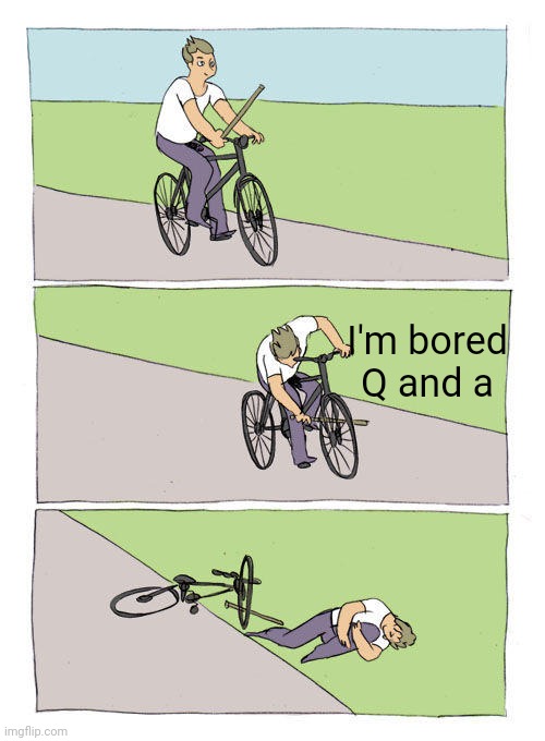 Bike Fall | I'm bored
Q and a | image tagged in memes,bike fall | made w/ Imgflip meme maker