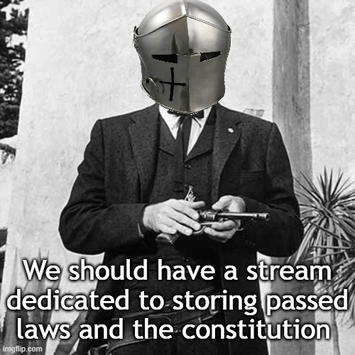 Or is that a bad idea? | We should have a stream dedicated to storing passed laws and the constitution | made w/ Imgflip meme maker