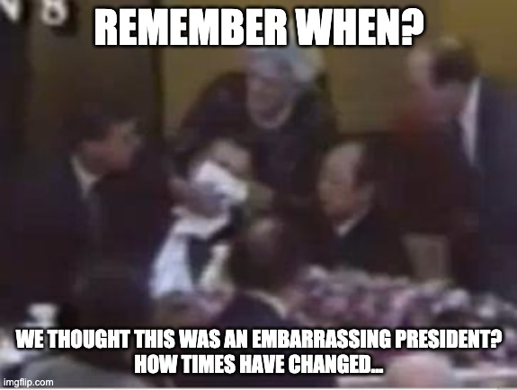 embarrassed by our president | REMEMBER WHEN? WE THOUGHT THIS WAS AN EMBARRASSING PRESIDENT?
HOW TIMES HAVE CHANGED... | image tagged in usa,president | made w/ Imgflip meme maker