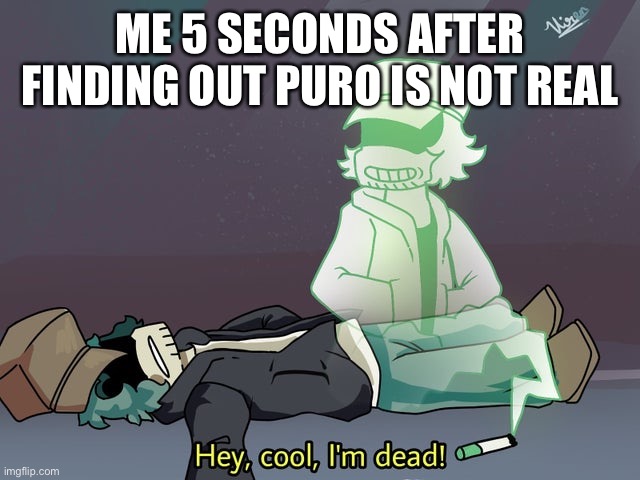 garcello dies | ME 5 SECONDS AFTER FINDING OUT PURO IS NOT REAL | image tagged in garcello dies,puro is real,hey cool i am dead | made w/ Imgflip meme maker