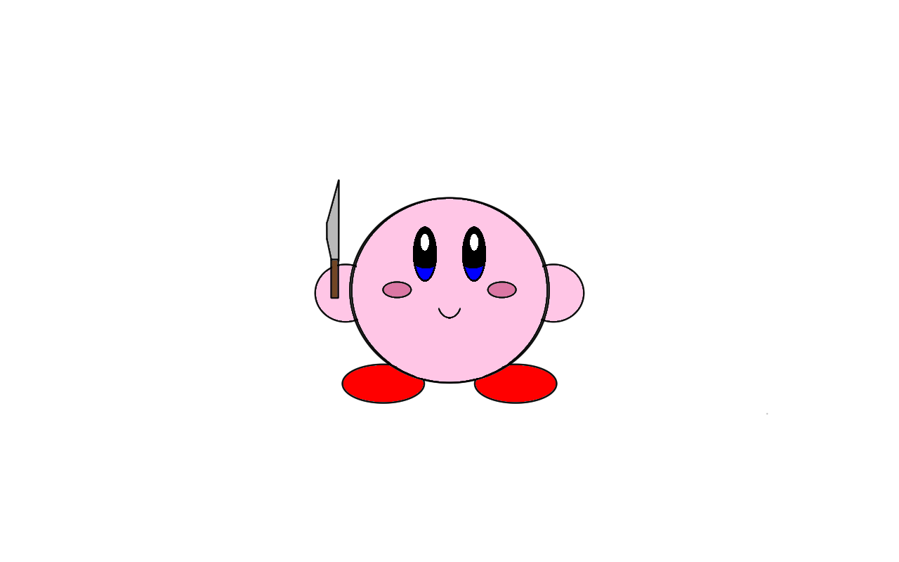 Kirby with knife Blank Meme Template