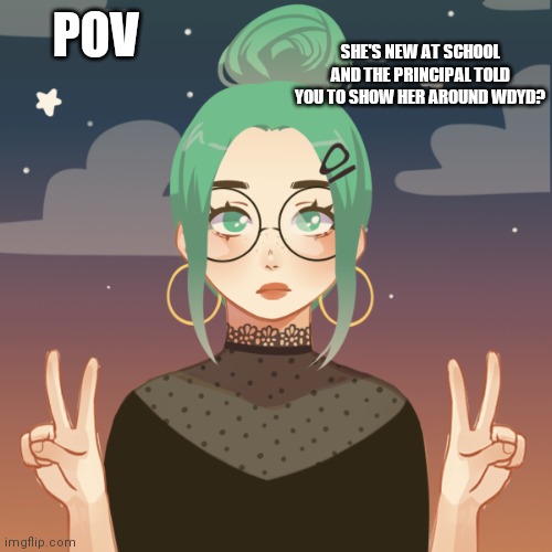 :O | SHE'S NEW AT SCHOOL AND THE PRINCIPAL TOLD YOU TO SHOW HER AROUND WDYD? POV | made w/ Imgflip meme maker