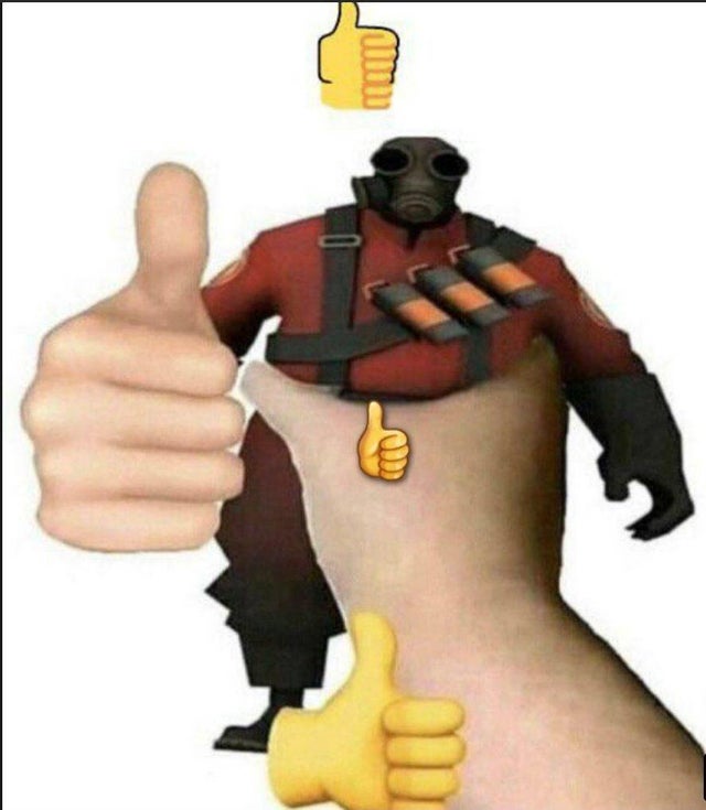 High Quality Pyro thumbs up Blank Meme Template
