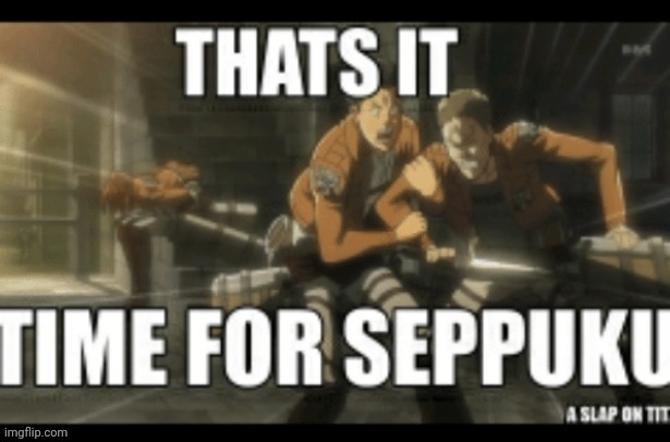 Time for seppuku | image tagged in time for seppuku | made w/ Imgflip meme maker