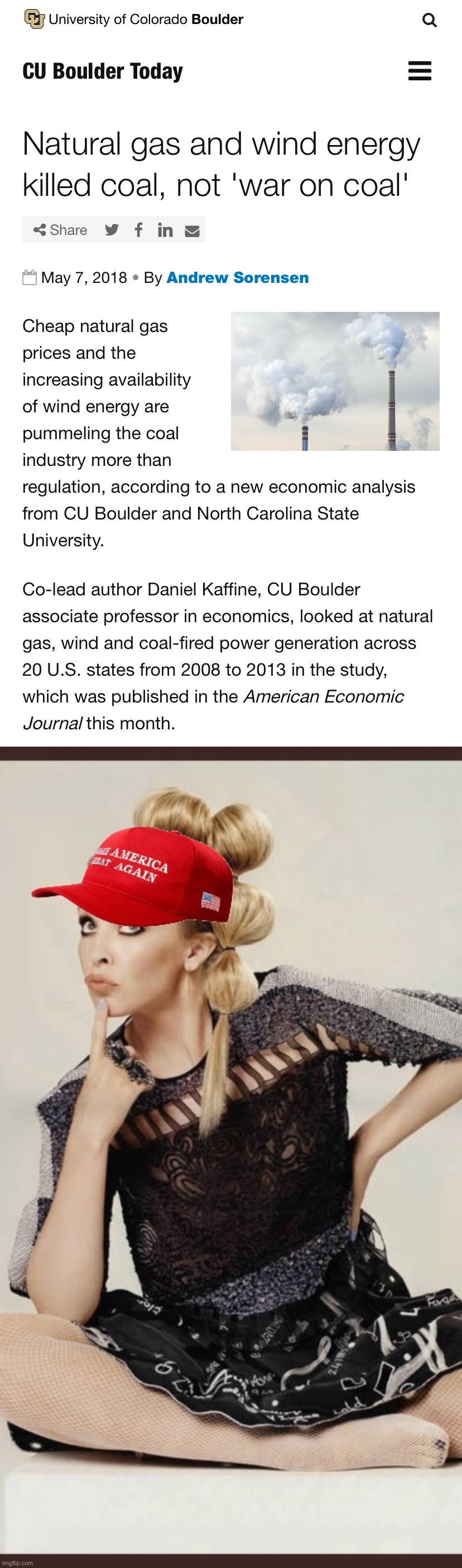Things that might make you go hmmm if you’re trying to blame coal’s demise on Dems | image tagged in coal industry vs natural gas,maga kylie | made w/ Imgflip meme maker