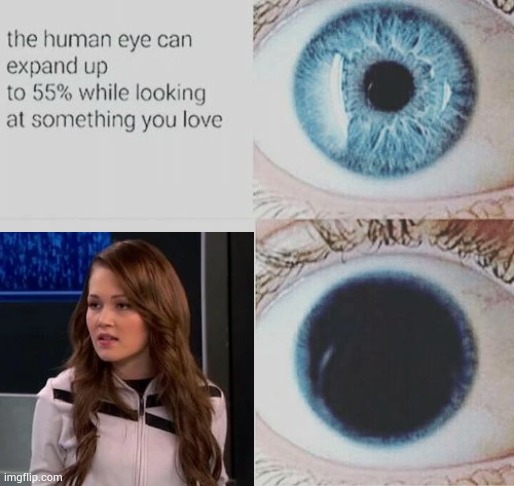 Bree UwU | image tagged in eye pupil expand | made w/ Imgflip meme maker
