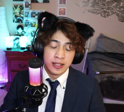 Catboy streaming in a suit Blank Meme Template