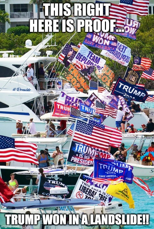 Proof | THIS RIGHT HERE IS PROOF... TRUMP WON IN A LANDSLIDE!! | image tagged in memes | made w/ Imgflip meme maker