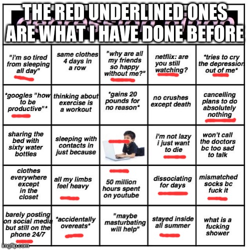 well, i only have a few more to go! | THE RED UNDERLINED ONES ARE WHAT I HAVE DONE BEFORE | image tagged in oof | made w/ Imgflip meme maker