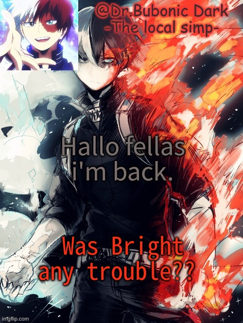 I have the butterflies.... WHAT DID YOU GUYS SHOW HER? | Hallo fellas i'm back. Was Bright any trouble?? | image tagged in bubonics 4th todoroki temp ye | made w/ Imgflip meme maker