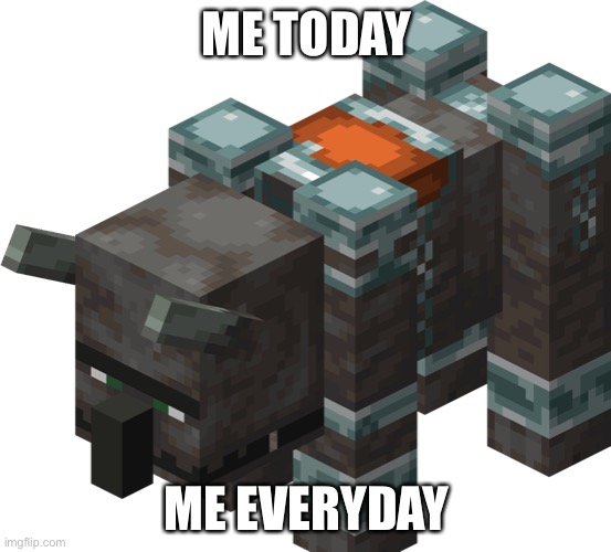 Grumpy Ravager | ME TODAY; ME EVERYDAY | image tagged in minecraft,funny,funny meme,lol,lol so funny | made w/ Imgflip meme maker