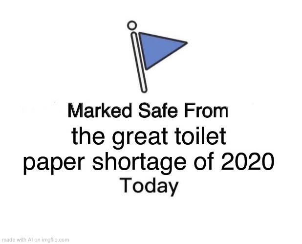 Marked Safe From | the great toilet paper shortage of 2020 | image tagged in memes,marked safe from | made w/ Imgflip meme maker