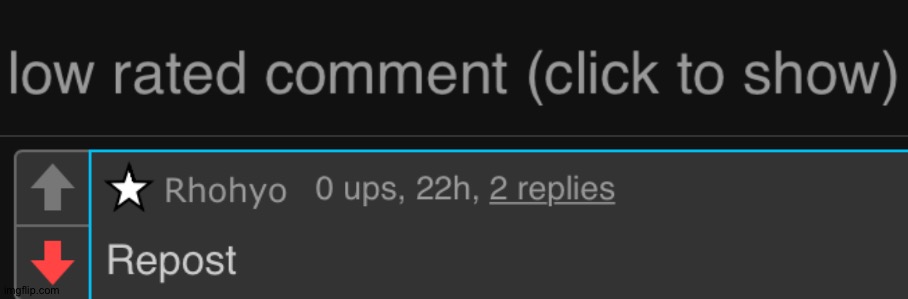 image tagged in low rated comment dark mode version | made w/ Imgflip meme maker
